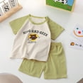 thumbnail image 2 of TZEWGL Ensemble de Pyjama d'Été à Manches Courtes Raglan avec Shorts Unis 2 Pcs pour Enfants, Taille 5-6T, 2 of 3