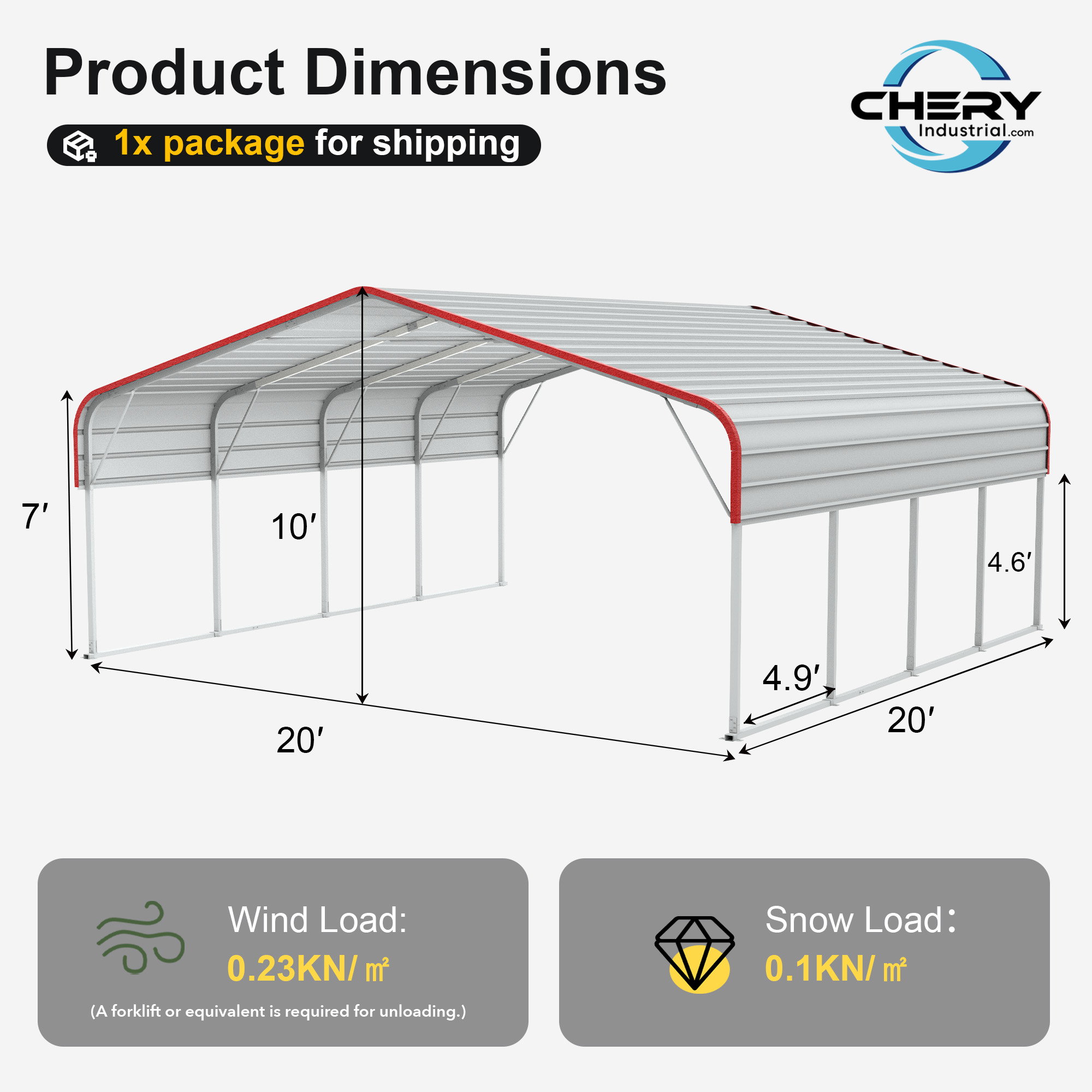 20x20 FT Heavy Duty Carport, All-Weather Metal Shelter with Durable Frame for Vehicles,Boats, Trucks, and Equipment Storage,White