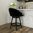 thumbnail image 2 of Hillsdale Furniture Dulcie Wood and Upholstered Counter Height Swivel Stool, Black, 2 of 15
