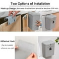 thumbnail image 3 of 2.4 Gal/9 L Hanging Trash Can for Kitchen Cabinet Door with Lid, Small Under Sink Garbage Can for Bathroom, Wall Mounted Counter Waste Compost Bin, Plastic (Gray), 3 of 6