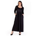 thumbnail image 4 of Plus Size Empire Waist Pleated Pocket Maxi Dress, 4 of 10