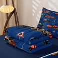 thumbnail image 5 of Erosebridal Steam Train Railroad Zipper Queen Comforter Set with Fitted Sheet and 2 Pillowcases,Cute Cartoon Truck Zipper Bedding Set For Boys,Navy Blue Reversible,4 Pieces, 5 of 7