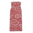 thumbnail image 3 of Pretty Bohemian Art Paisley Red and White Spring Summer Dresses for Women Fashion T-shirt Dress Casual Sleeveless Loose Sundress with Pockets, 3 of 5