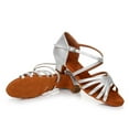 thumbnail image 5 of Sopiago Girls Low Heels Ballroom Shoes Latin Dance Shoes Salsa Tango Performance Practice Dance Shoes Silver,3.5 (Little Kid/Big Kid), 5 of 7