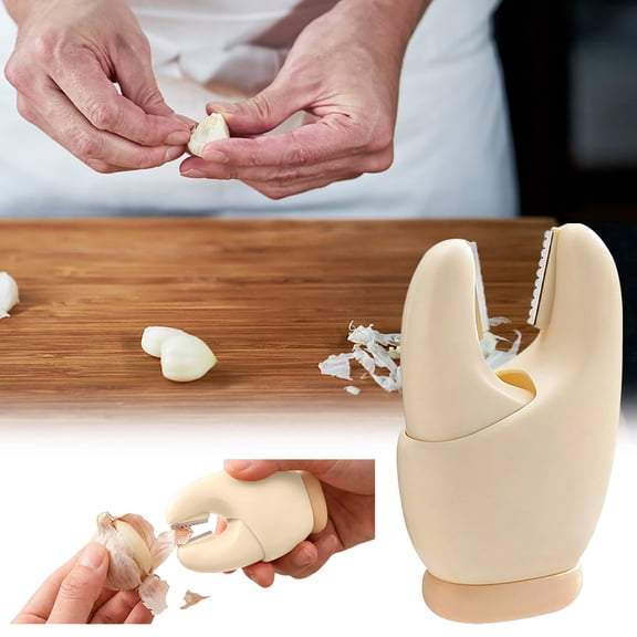 Honmine 2-in-1 Garlic Peeler, Manual Silicone Peeling Tool, Vegetable Peeler Clip with Clamp for Easy Prep, Kitchen Gadget, Home Cooking