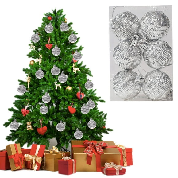Bolas navideñas tejidas para decorar el árbol | Bolas de plástico para adornos | Decoraciones colgantes navideñas para el hogar, fiestas y para hacer coronas o guirnaldas.