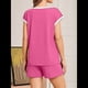 thumbnail image 4 of Conjunto de Pijama para Mujer, 2 Piezas, para Estar en Casa, con Camiseta de Corta y Pantalones Cortos, Ropa de Dormir Suave Rosa Roja M, 4 of 7
