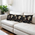 thumbnail image 2 of Vintage Black Floral Long Body Pillow Covers, Spring Seasonal PlantsBlooms Soft Throw Pillow Cases with Invisible Zipper, Decorative Pillowcase Pillows Protectors for Sofa Bed Couch 20"x60", 2 of 9