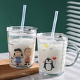 thumbnail image 3 of Taza de café Taza de té de la leche Taza de viaje de agua potable de animal de dibujos animados resistente al calor lindo para mujeres niños niñas (pequeño dinosaurio de dibujos animados) brillar Hogar, 3 of 3