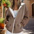 thumbnail image 2 of Bovemsi Sweatshirt for Women Autumn And Winter Zipper Loose Star Pattern Zip Up Hoodie, 2 of 7