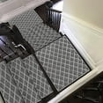 thumbnail image 2 of PURE ERA Bullnose Carpet Stair Treads Cover with Matching Landing Mat Rug for Wooden Steps Tape Free Non-Slip (Gray Diamond Trellis), 2 of 10