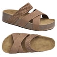 thumbnail image 6 of Women's Comfortable Thick Bottom Woven Cross Design Multi-Color Plain Toe Slide Sandals For Beach & Casual, 6 of 8
