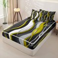 thumbnail image 2 of Erosebridal Modern Wave Stripe Zipper Twin Comforter Sets with Fitted Sheet and 2 Pillowcases,Geometric Line Art Zipper Bedding Set For Girls,Black Reversible,4 Pieces, 2 of 7