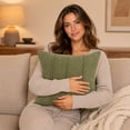 thumbnail image 4 of 18x18 Inch Solid Color Soft Pile Throw Pillow Cover Textured Square Cushion Cover for Sofa and Living Room Decor, 4 of 8