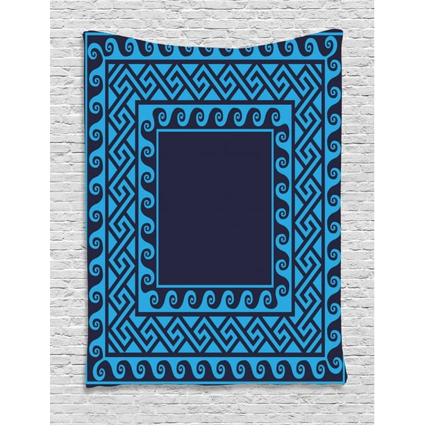 Greek Key Tapestry, Swirling Waves with Ancient Maze
