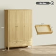 thumbnail image 3 of HOMCOM Wardrobe Closet with 3 Doors and 2 Drawers Bedroom Armoire Natural, 3 of 8