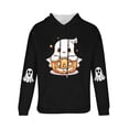 thumbnail image 5 of Yusimy Men's Hooded Sweatshirt Halloween Ghost Print Fleece-Lined Pocket Drawstring Long Sleeve Streetwear Cozy Winter Pullover, 5 of 5
