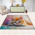 thumbnail image 3 of Cat Painting Area Rug Washable 80 x 58 Floor Carpet Mat Non Slip for Bedroom Living Room Home Decor, 3 of 7