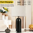 thumbnail image 3 of Table Lamps Set of 2 Touch Control Black&Cream Table Lamps 3-Way Dimmable Lamps with USB A+C Ports Modern End Table Lamps for Living Room Tall Bedside Nightstand Lamps for Bedroom 22inch, 3 of 7