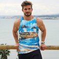 thumbnail image 6 of Logiee Greek Island Windmills Painting Print Men's Workout Tank Top,Quick Dry Workout Tank Top,Gym Muscle Tee,Fitness Bodybuilding Sleeveless T Shirt-XX-Large, 6 of 7