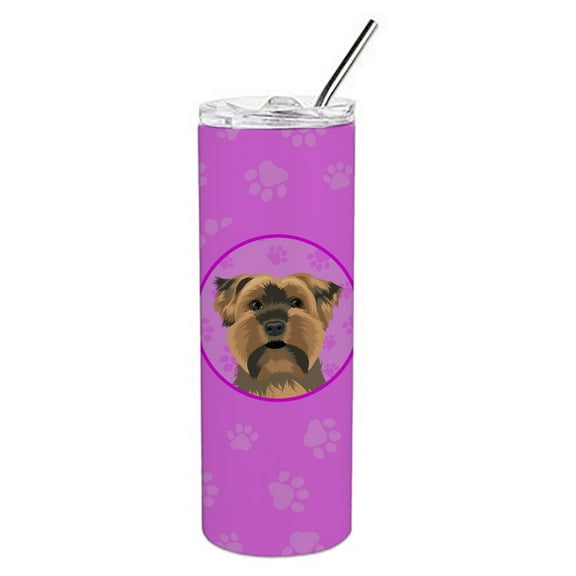 Carolines Treasures WDK1449TBL20 Yorkie Chocolate Design1 Stainless Steel 20 oz Skinny Tumbler Pink 20 oz multicolor