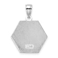 thumbnail image 5 of Auriga Fine Jewelry 14K White Gold Enameled Textured Back Caduceus Medical Disc Pendant for Women, 5 of 6