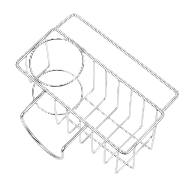 BESTYASH 1Ud Soporte De Almacenaje Para Fregadero En Acero Inoxidable Con Drenaje Y Portautensilios