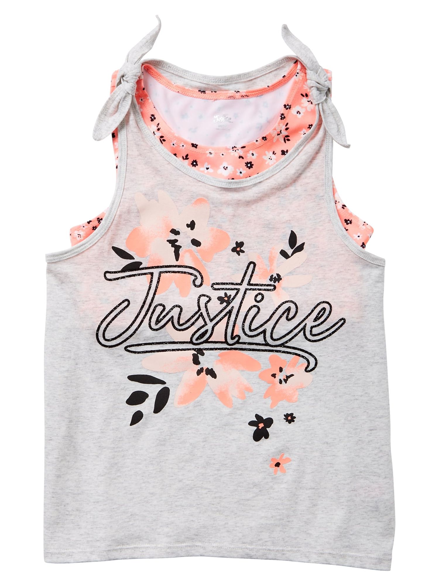 Justice Girls Collection X Twist Back 2-Fer Tank, Sizes XS(5/6)-XL