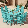 thumbnail image 3 of SERWALL 5-Piece Outdoor Swivel Bar Set with Table, 4 HDPE Swivel Bar Chairs & 1 Bar Table, All-Weather Patio Barstool Furniture, Aruba, 3 of 5