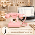 thumbnail image 6 of Audio Guest Book Wedding Phone, Vintage Voice Message Recorder Telephone with Premium Gift Box, 500H Capacity, Rechargeable Leave a Message Phone for Weddings, Bridal Shower, Birthday, 6 of 9