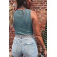 thumbnail image 2 of Western Style Mineral Wash Tank for Women – Beau Blue Ribbed Sleeveless Top, Casual Outdoor Summer Apparel, L, 2 of 10