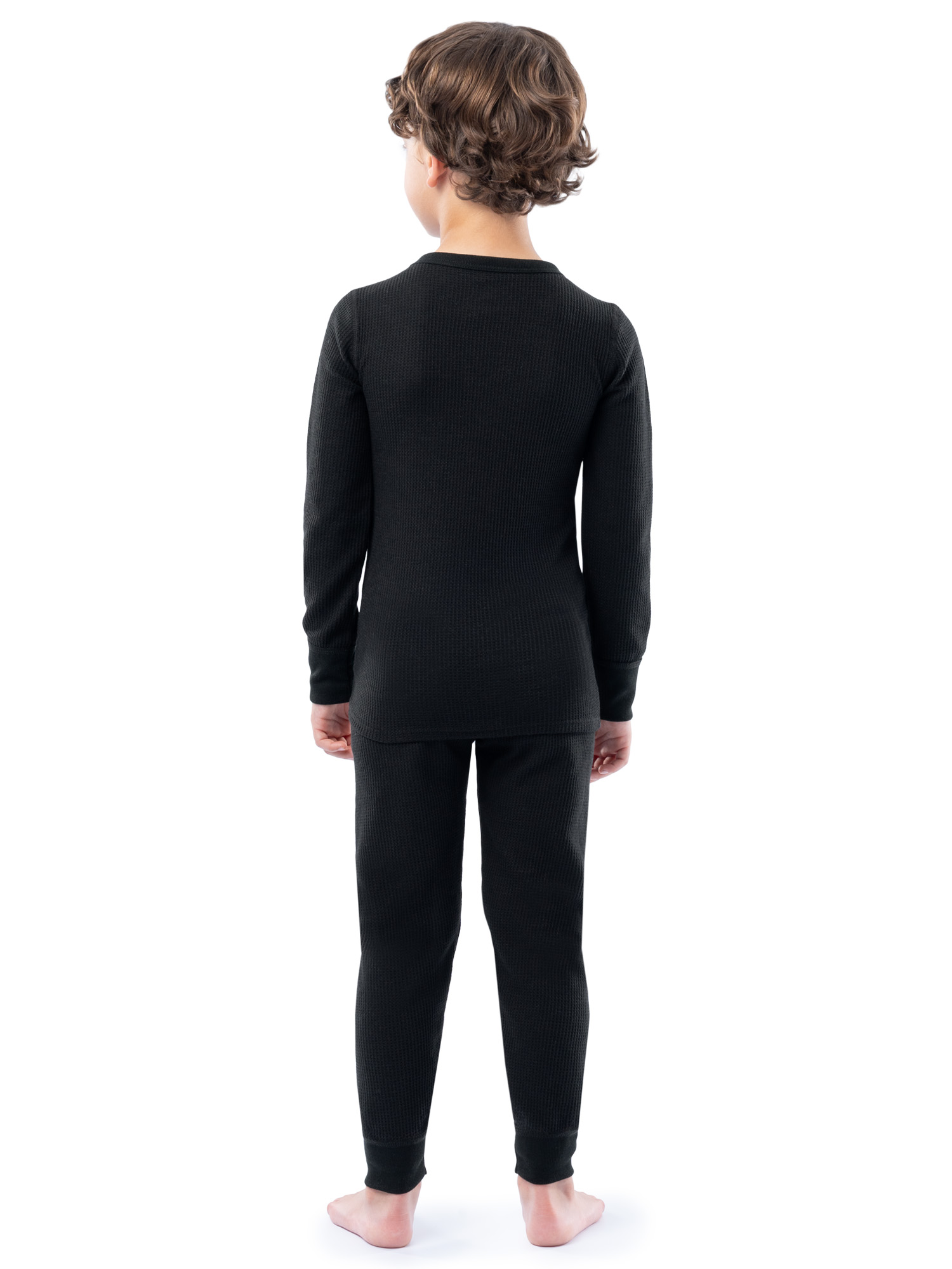 Athletic Works Boy's & Girl's Waffle Thermal Underwear Crew Top & Bottom Set, Sizes XS-XXL