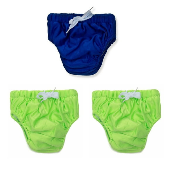 KaWaii Baby Pantalon d'Entraînement pour Couches de Bain Réutilisables, Pack de Valeur de 3 ( 2 Bleu et 1 Vert)
