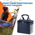 thumbnail image 1 of Bolsa Térmica Bolsa de almuerzo de película de aluminio Bolsa de picnic antiincrustante para oficinas escolares (L azul oscuro), 1 of 5