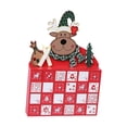 thumbnail image 1 of Calendario de madera de 24 días de Adviento con cajones de almacenamiento Patrón de reno Organizador de dulces Rellenable para la decoración de Colco Calendario de adviento, 1 of 8