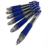 Zebra Sarasa - 0.7mm Retractable Gel Ink Rollerball Pen - Set of 6 - Blue Ink