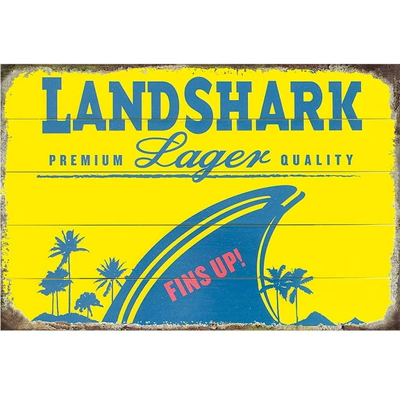 Vintage Landshark Beer Decor Aluminum sign Retro Metal Signs Man Cave Decor Bar Sign vintage decor wall decor metal room decor Size: 12 x 8 Inches