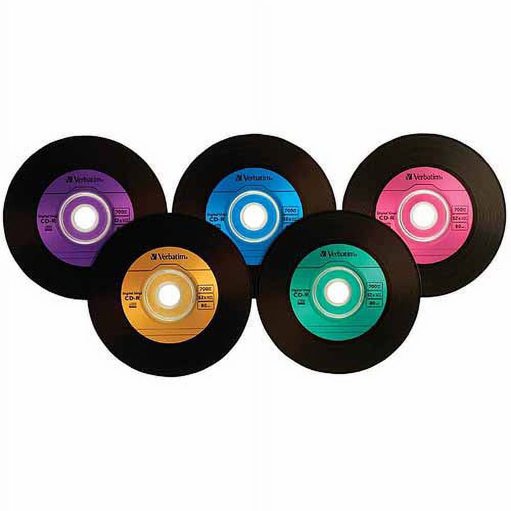 Verbatim Digital Vinyl CD-R 80 Min 700MB, 10pk, Multi-Color - image 2 of 2