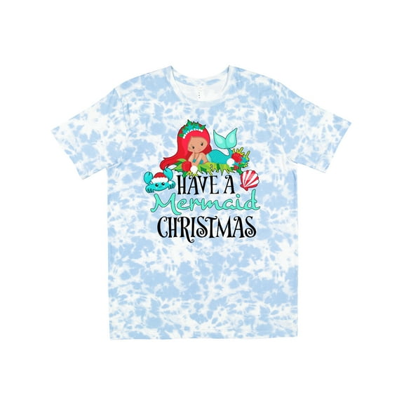 Inktastic Have a Mermaid Christmas with Crab and Seashell T-Shirt