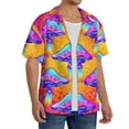 thumbnail image 4 of Fotbe Magic Mushrooms print Short Sleeve Button Down Shirts for Men Casual Summer Beach Wrinkle Free Shirt-4X-Large, 4 of 7