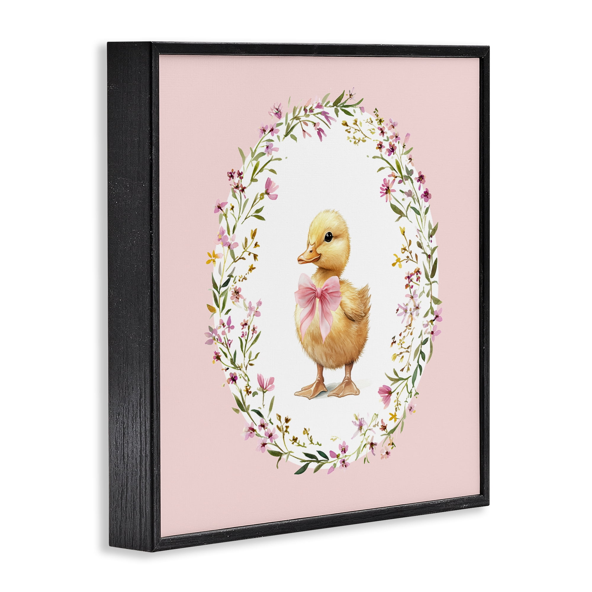 Stupell Industries Blush Pink Duckling Black Framed Giclee Art, design by Christine Simpson Art