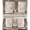 thumbnail image 3 of 44-48" W x 76" H Frameless Shower Door, 1/4" Tempered Glass, Brushed Gold, 3 of 14