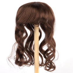 9” Auburn Synthetic Mohair Wig with Hand Tied Middle Part 