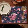 thumbnail image 4 of Pioneer Flower Floral Print Pattern Summer Placemats Table Placemats Set Of 6-Linen Kitchen Washable Placemats Table Mats 12x18 Inch Non-Slip Heat Resistant, 4 of 5