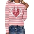 thumbnail image 2 of Women Long Sleeve Tops Dressy Casual Striped Carnival T Shirt Tee Blend Top Tunics Trendy Clothing, 2 of 5