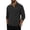 Black, variant on Plus Size Long Sleeve Henley Shirt for Men Ribbed Stand Collar Pullover Top With Elbow Patches