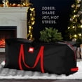 thumbnail image 2 of Premium Large Christmas Tree Storage Bag - Fits Up to 9 ft. Tall Artificial Disassembled Trees, Durable Handles & Sleek Dual Zipper - Holiday Xmas Bag Made of Tear Proof 600D Oxford, 2 of 7