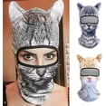 thumbnail image 2 of 3D Cat Ski Balaclava Sheisty Face Mask with Ears,Cute Full Face Hood Mask Animal Ski Mask for Riding Sports Outdoor(Style D), 2 of 8