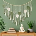 thumbnail image 6 of Macrame Wall Hanging Leaves- Large Chic Boho Decor Wowen Art Leaf Tassels Tapestry for Home Office, 6 of 7