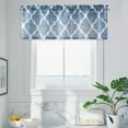 thumbnail image 2 of Lattice Moroccan Tile Print Valances for Windows Geometric Quatrefoil Kitchen Curtains Valances Semi Sheer Rod Pocket Valance Window Treatment, 54 x 18 Inch, Spa/Gray, 1 Panel, 2 of 6
